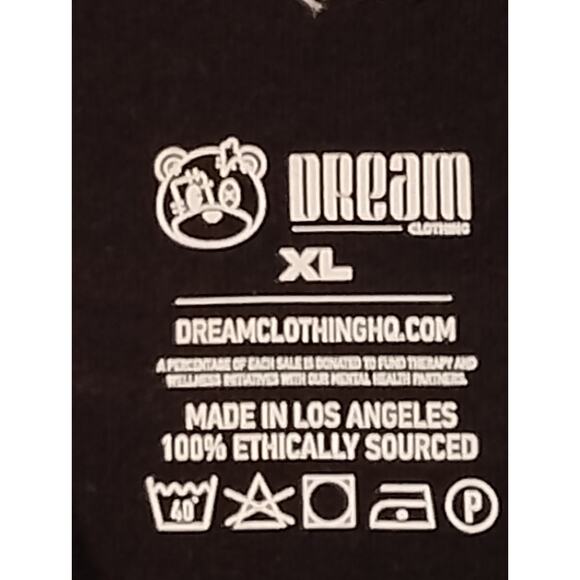 Dream Clothing Men's Black T-Shirt XLarge Bear Graphic Cotton Great Condition - Picture 2 of 14
